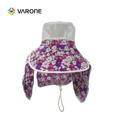 농사모자 (보라색꽃무늬)